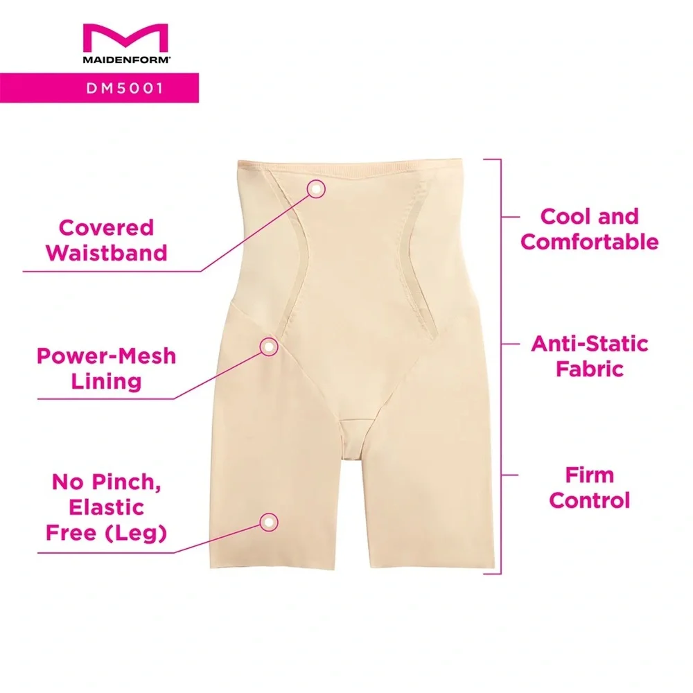 Maidenform High Waist Thigh Slimmer Shapewear Size Small - Picture 4 of 10